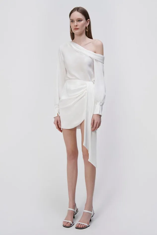 Women Pants and Bottoms Jonathan Simkhai Mae Draped Satin Mini Skirt EXCLUSIVE Women Pants and Bottoms Jonathan Simkhai Mae Draped Satin Mini Skirt EXCLUSIVE