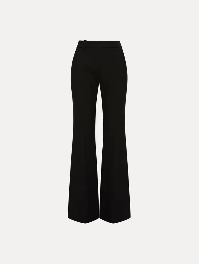 Women Pants and Skirts Oscar De La Renta Zip Front Flare Leg Pant Black