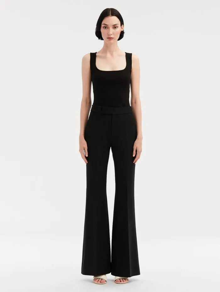 Women Pants and Skirts Oscar De La Renta Zip Front Flare Leg Pant Black Women Pants and Skirts Oscar De La Renta Zip Front Flare Leg Pant Black