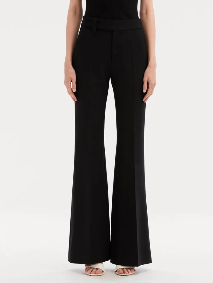 Women Pants and Skirts Oscar De La Renta Zip Front Flare Leg Pant Black Women Pants and Skirts Oscar De La Renta Zip Front Flare Leg Pant Black