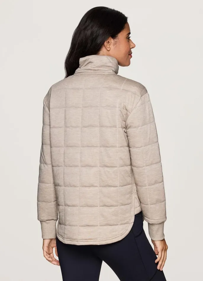 Women Perfect Weekend Quilted Jacket Vanilla Bean RBX Active Long Sleeve