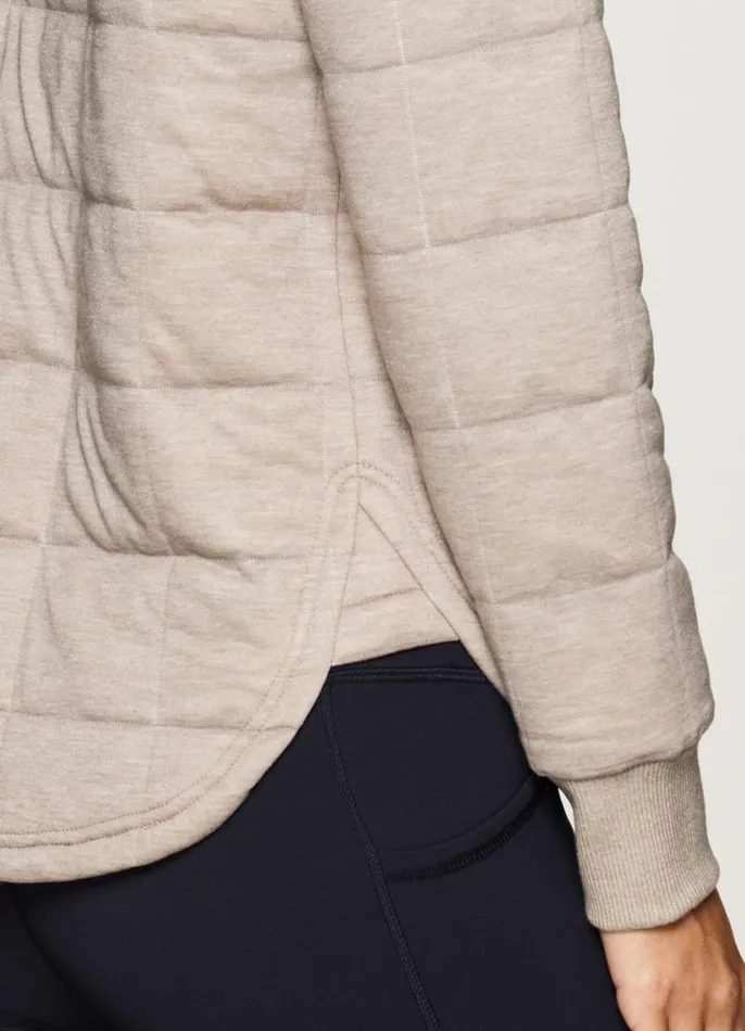 Women Perfect Weekend Quilted Jacket Vanilla Bean RBX Active Long Sleeve