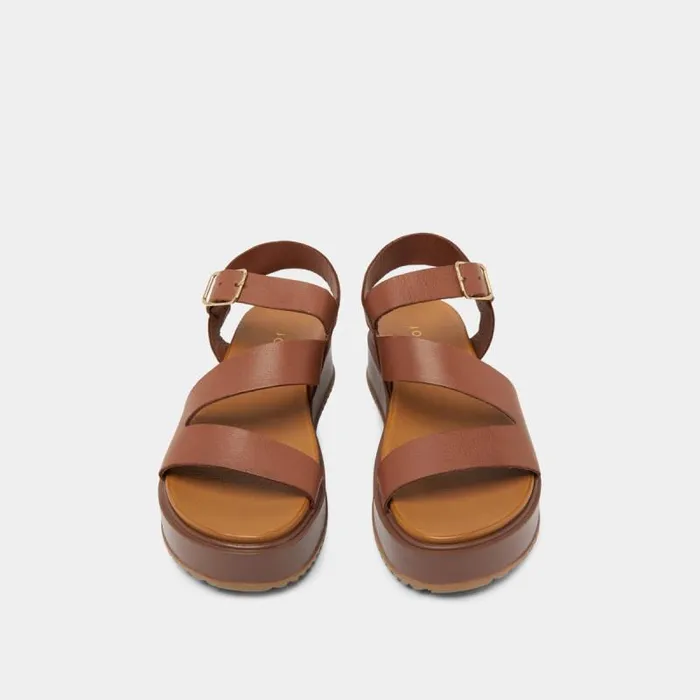 Women Platform Sandals With Straps Brown JONAK Sandals