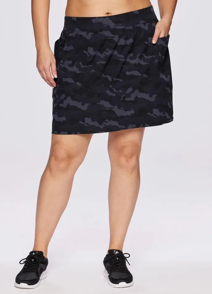 Women Plus Camo Perfect Weekend Skort Black RBX Active Skorts
