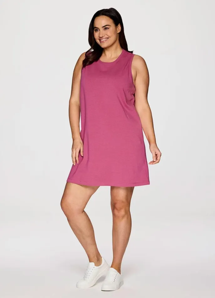 Women Plus Seaside French Terry Dress Berry RBX Active Dresses