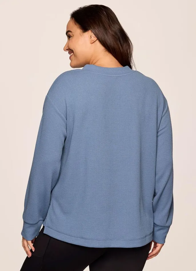 Women Plus Weekend Reset Pullover Blue RBX Active Sweatshirts