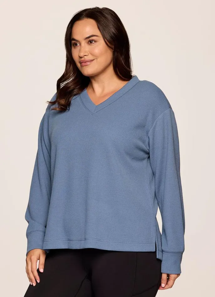Women Plus Weekend Reset Pullover Blue RBX Active Sweatshirts