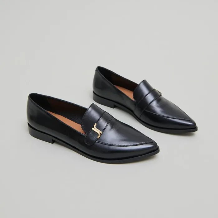 Women Pointedtoe Loafers Black JONAK Loafers