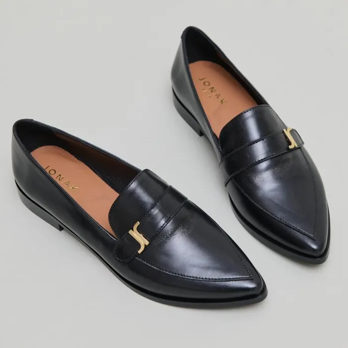 Women Pointedtoe Loafers Black JONAK Loafers