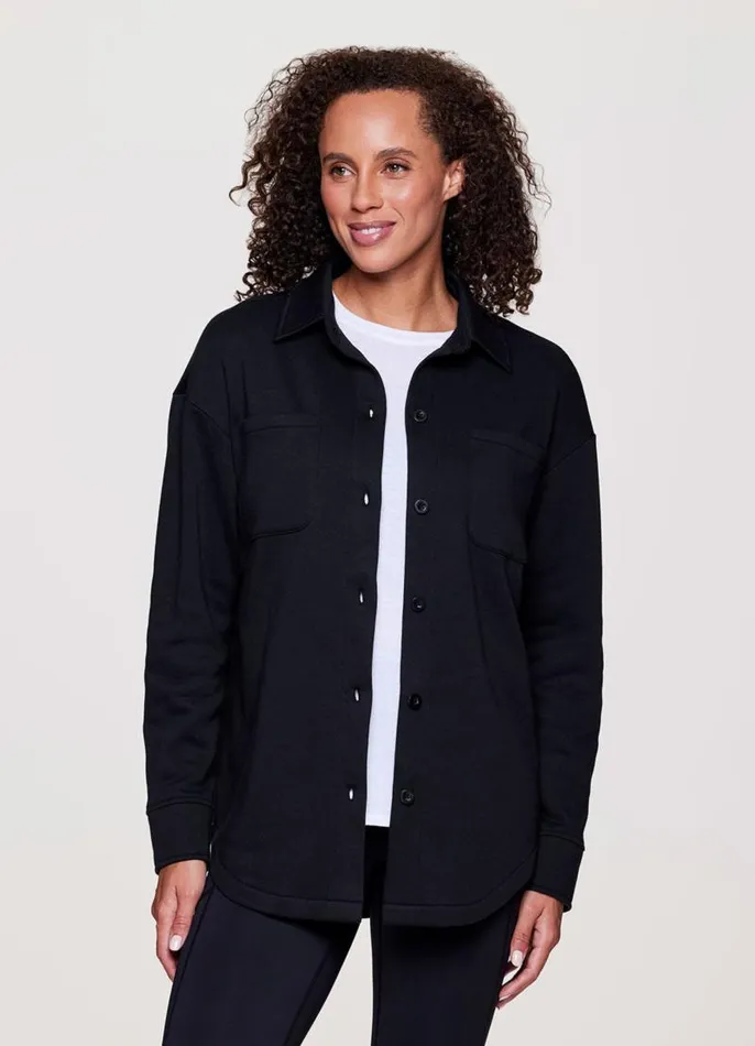 Women Prime Weekend Shirt Jacket Black RBX Active Jackets