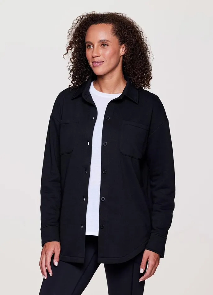 Women Prime Weekend Shirt Jacket Black RBX Active Jackets