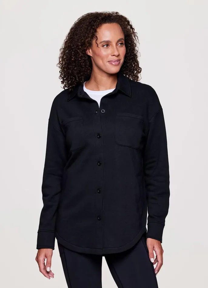 Women Prime Weekend Shirt Jacket Black RBX Active Jackets