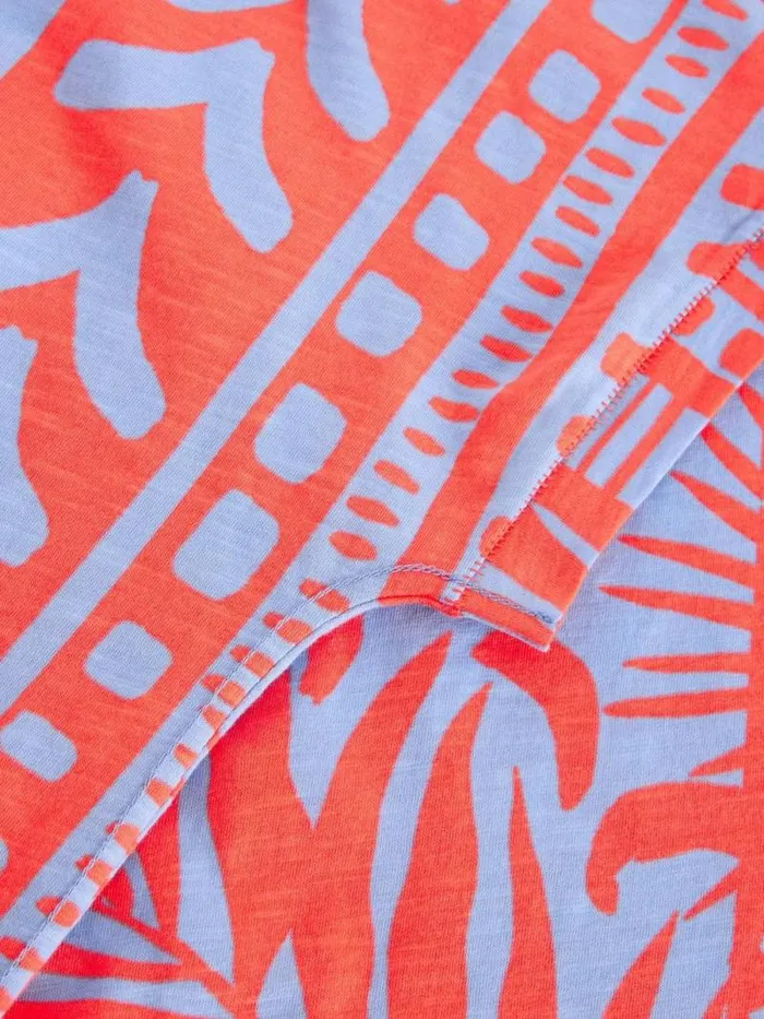 Women PRINTED NELLY NOTCH TEE Coral Print White Stuff Tops and Tees