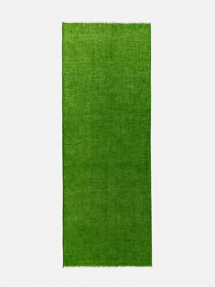 Women Pure Cashmere Gauze Scarf Green Jigsaw Ponchos and Scarves