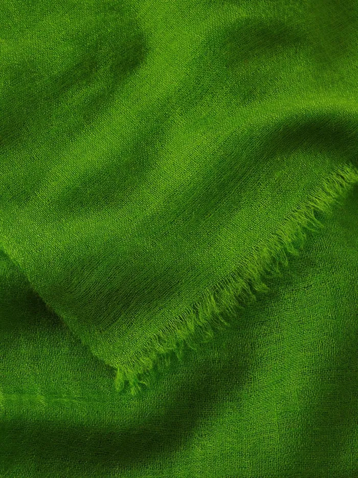 Women Pure Cashmere Gauze Scarf Green Jigsaw Ponchos and Scarves