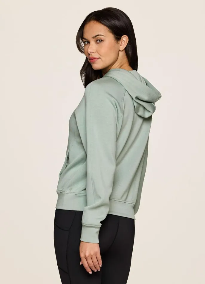 Women Recharge Scuba Hoodie Jacket Sea Glass RBX Active Long Sleeve