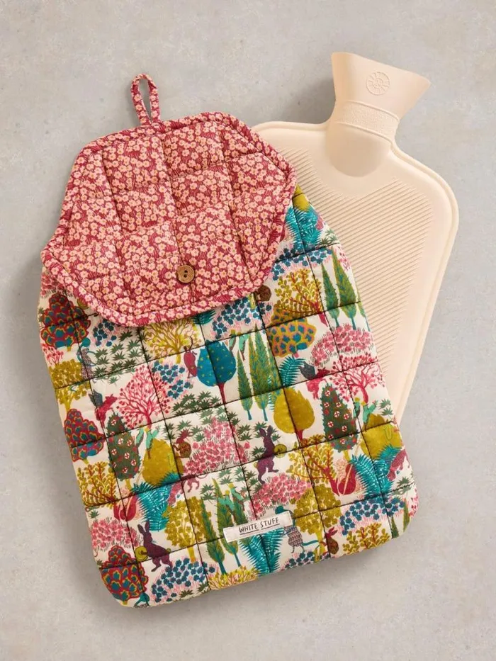 Women Reversible Hot Water Bottle Natural Print White Stuff Nightwear