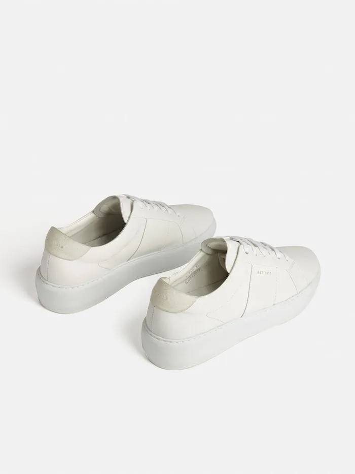 Women Riva Leather Platform Trainer White Jigsaw Trainers