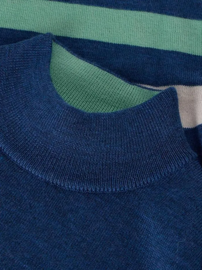Women ROLL NECK MERINO JUMPER Blue Multi White Stuff Knitwear Women ROLL NECK MERINO JUMPER Blue Multi White Stuff Knitwear