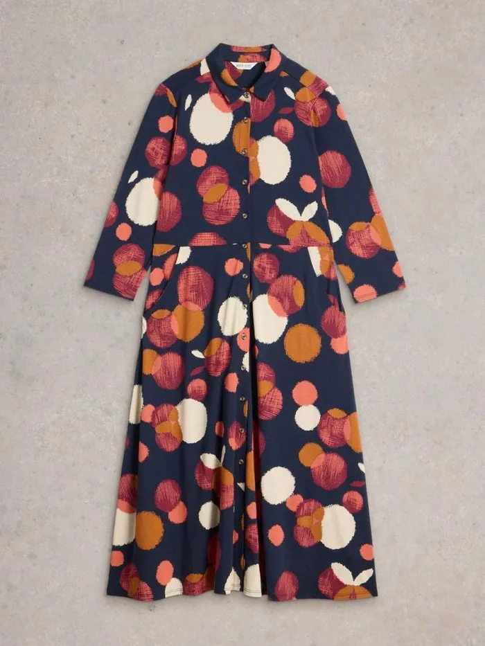 Women Rua Midi Jersey Shirt Dress Navy Print White Stuff Dresses Women Rua Midi Jersey Shirt Dress Navy Print White Stuff Dresses