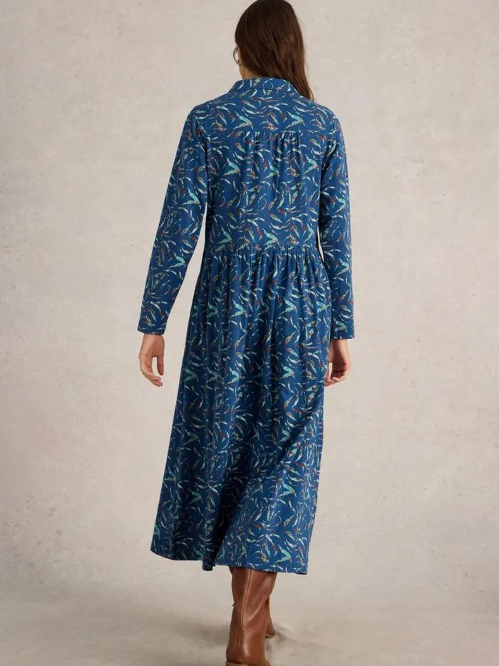 Women Rylee Jersey Shirt Dress Blue Print White Stuff Dresses