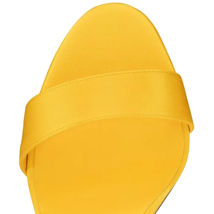 Women Sandale Du Dsert 100 Mm Strappy Sandals 8211 Crepe Satin 8211 Pollen Christian Louboutin Sandals and Slides