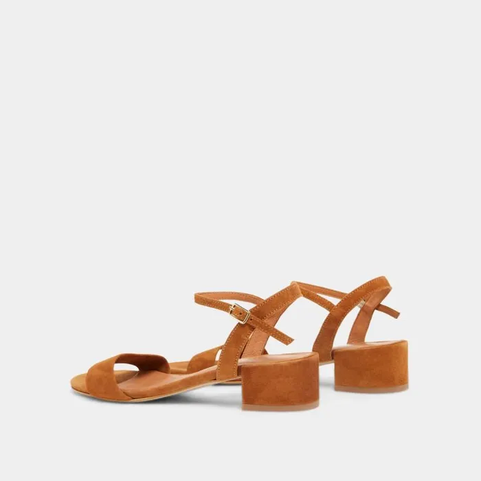 Women Sandals With Square Heel Cognac JONAK Sandals
