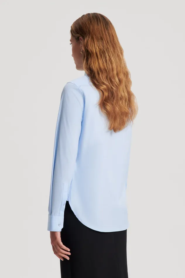 Women Scanlan Theodore COTTON SLIM FIT SHIRT PALE BLUE Shirts