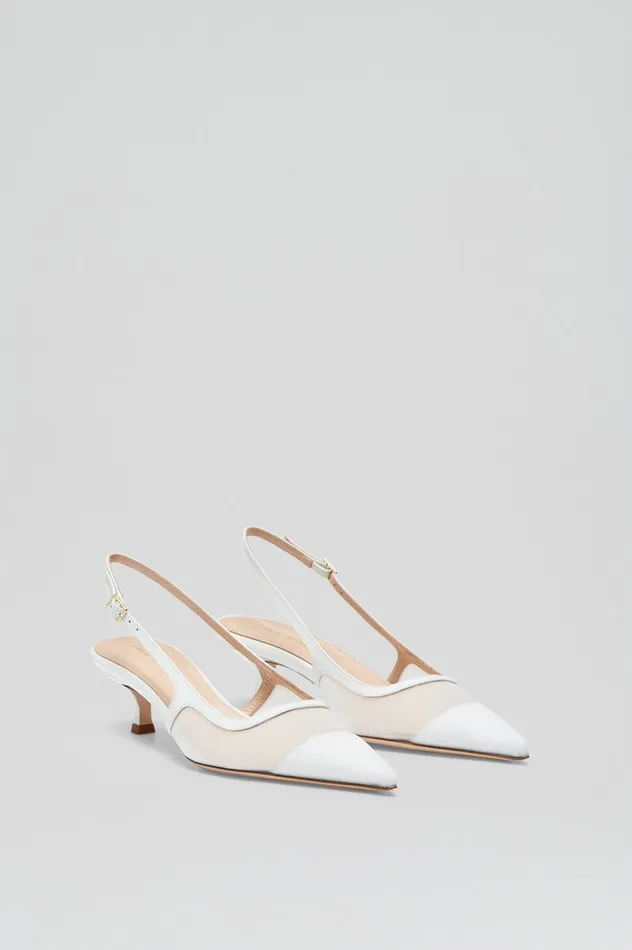 Women Scanlan Theodore FINE MESH SLINGBACK 45 WHITE Shoes