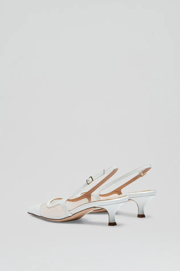 Women Scanlan Theodore FINE MESH SLINGBACK 45 WHITE Shoes Women Scanlan Theodore FINE MESH SLINGBACK 45 WHITE Shoes