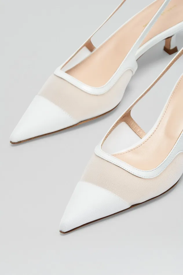 Women Scanlan Theodore FINE MESH SLINGBACK 45 WHITE Shoes Women Scanlan Theodore FINE MESH SLINGBACK 45 WHITE Shoes