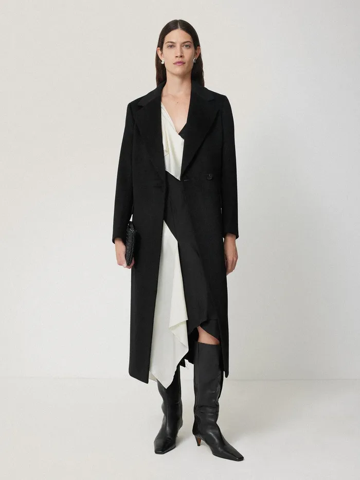Women Sculptural Silk Twill Dress Monochrome Jigsaw Dresses and Jumpsuits