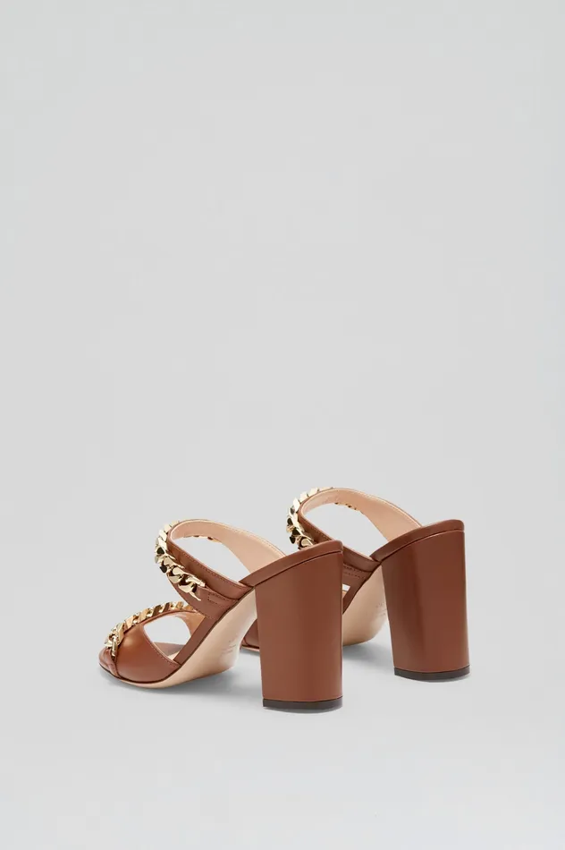 Women Shoes Scanlan Theodore SANDAL WITH CHAINS DETAIL 95 COCOA