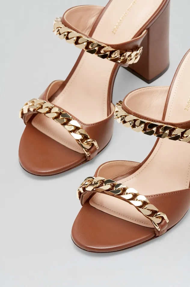 Women Shoes Scanlan Theodore SANDAL WITH CHAINS DETAIL 95 COCOA