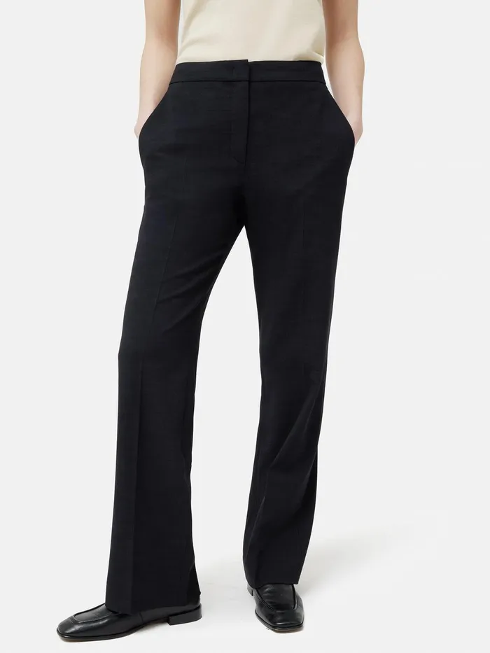 Women Short Crosshatch Mason Trouser Navy Jigsaw Trousers