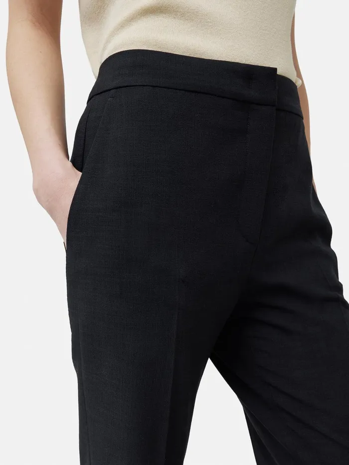 Women Short Crosshatch Mason Trouser Navy Jigsaw Trousers