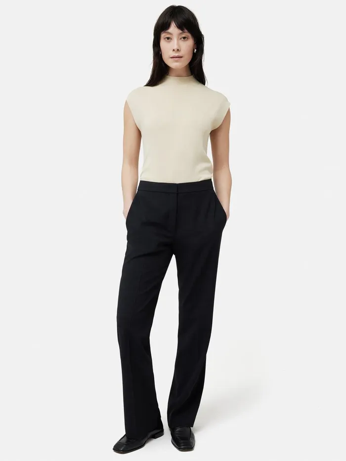 Women Short Crosshatch Mason Trouser Navy Jigsaw Trousers