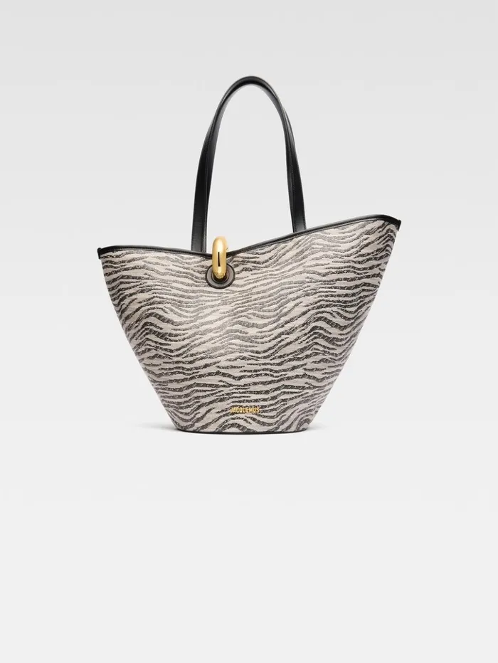 Women Shoulder Bags JACQUEMUS The Bambola Black and White Zebra