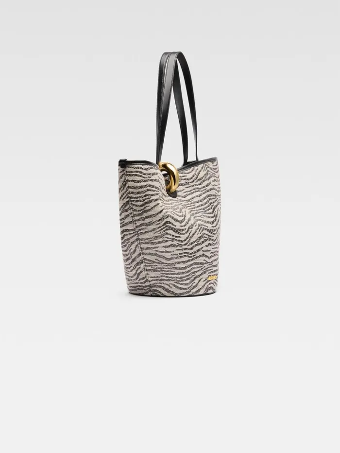 Women Shoulder Bags JACQUEMUS The Bambola Black and White Zebra Women Shoulder Bags JACQUEMUS The Bambola Black and White Zebra