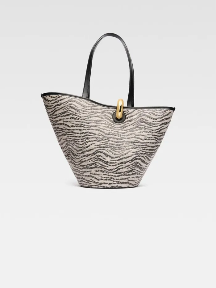 Women Shoulder Bags JACQUEMUS The Bambola Black and White Zebra Women Shoulder Bags JACQUEMUS The Bambola Black and White Zebra