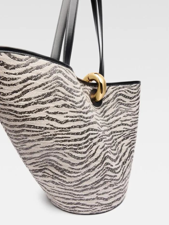 Women Shoulder Bags JACQUEMUS The Bambola Black and White Zebra Women Shoulder Bags JACQUEMUS The Bambola Black and White Zebra