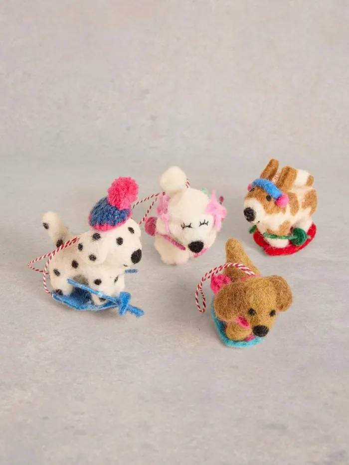 Women Snowy Dogs Egg Box Brown Multi White Stuff Decorations
