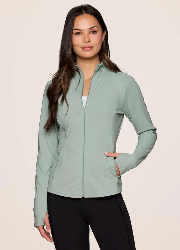 Women Studio Daily Super Soft Mock Neck Jacket Sea Glass RBX Active Jackets