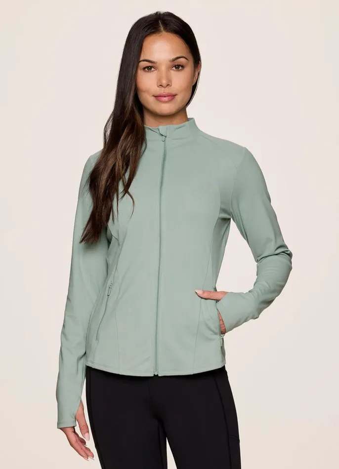 Women Studio Daily Super Soft Mock Neck Jacket Sea Glass RBX Active Jackets