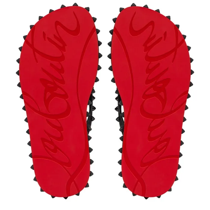 Women Super Loubi Flip Thongs 8211 Rubber 8211 Black Christian Louboutin Flats and Loafers