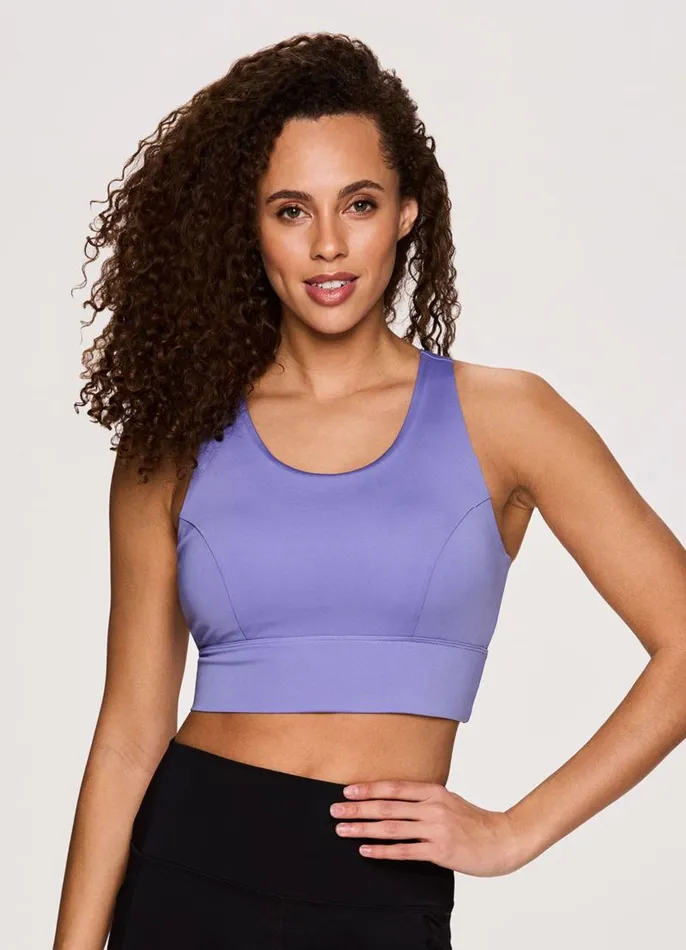Women Super Soft Open Back Bra Light Purple RBX Active Sports Bras