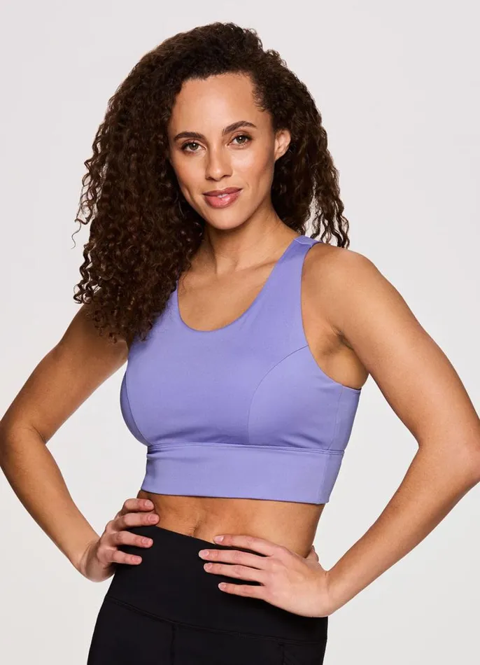Women Super Soft Open Back Bra Light Purple RBX Active Sports Bras