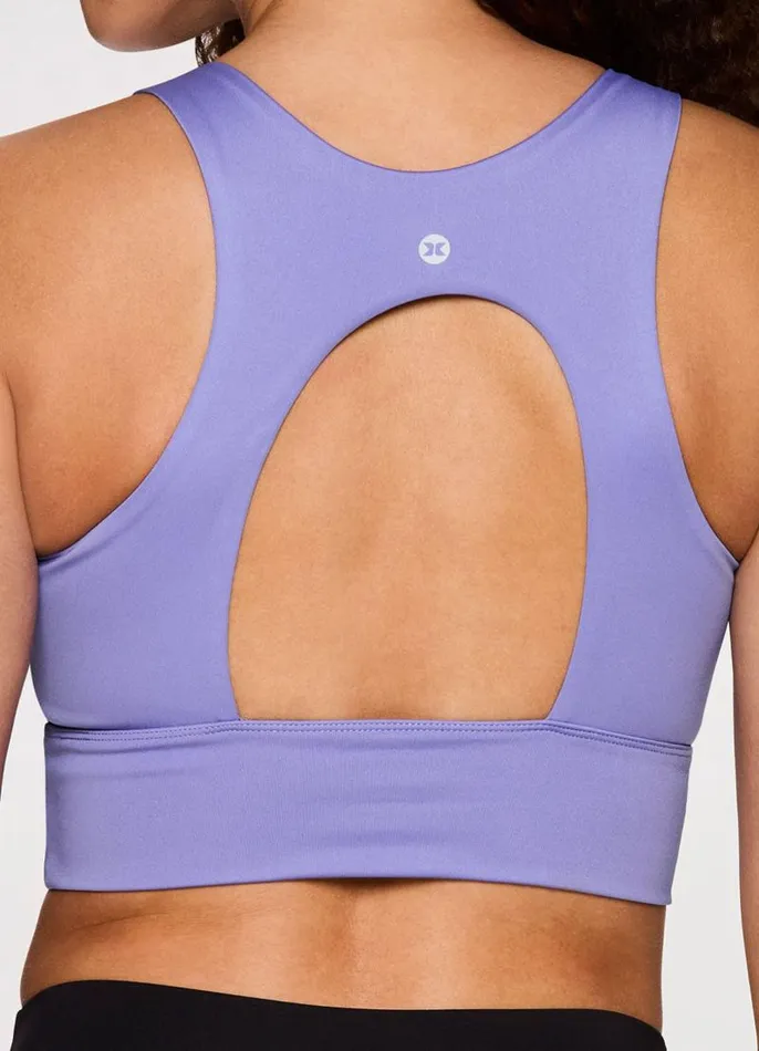 Women Super Soft Open Back Bra Light Purple RBX Active Sports Bras