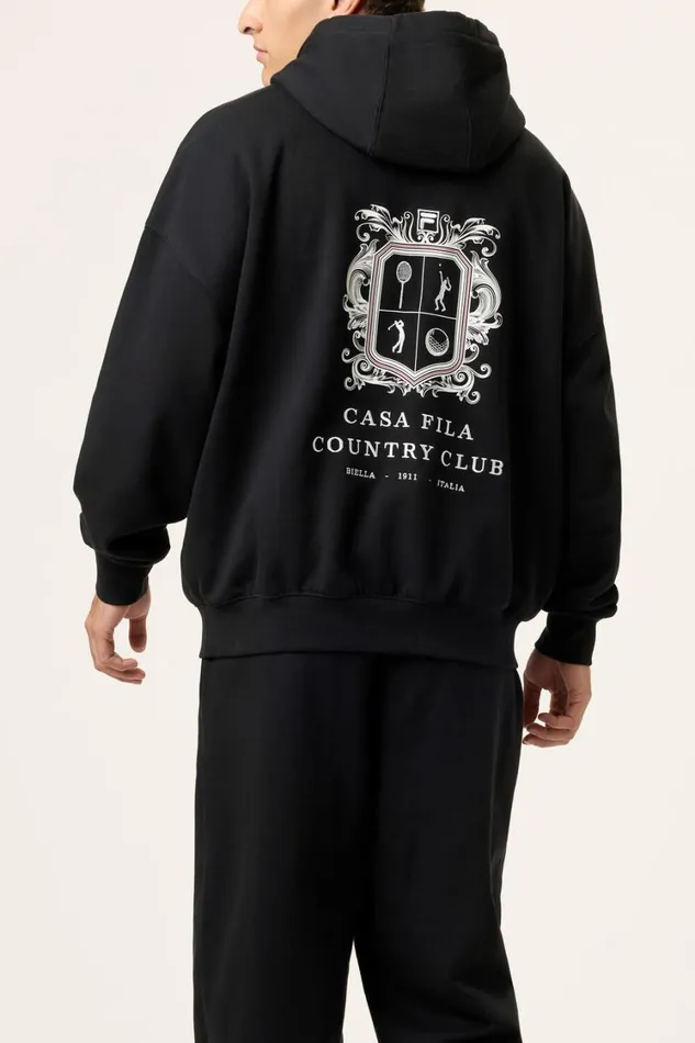 Women Sweatshirts and Hoodies Fila Casa Fila Crest Country Club Hoodie 001 Black Women Sweatshirts and Hoodies Fila Casa Fila Crest Country Club Hoodie 001 Black