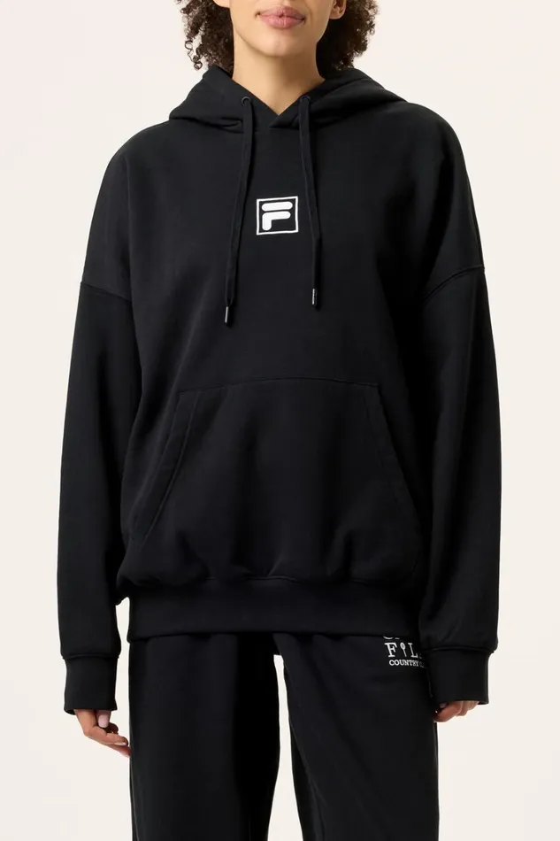Women Sweatshirts and Hoodies Fila Casa Fila Crest Country Club Hoodie 001 Black Women Sweatshirts and Hoodies Fila Casa Fila Crest Country Club Hoodie 001 Black